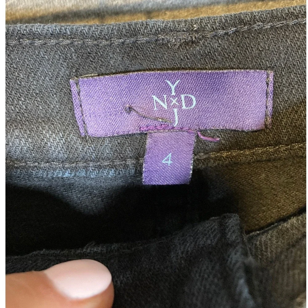 NYDJ Not Your Daughters Jeans Womens 4 Black Bootcut‎ Rhinestone Lift Tuck USA